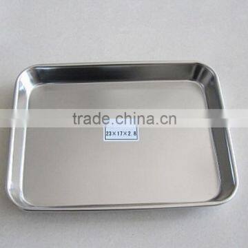 stainless steel medical tray 23x17x2.8cm