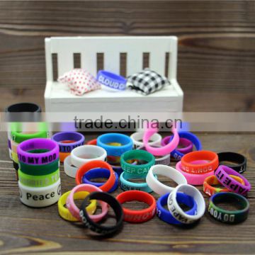 18mm/22mm diameter anti-slip silicone custom printed rubber bands for dab wax vaporizer