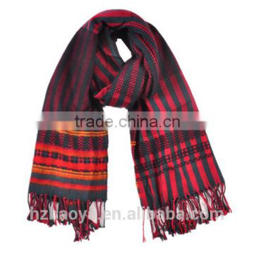 Hot sale fluffy strip jacquard pashmina scarf for 2016 winter