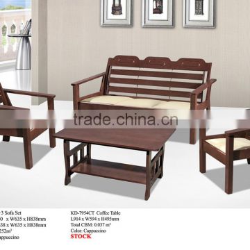 Wooden Sofa Set 1+1+3 & Coffee Table