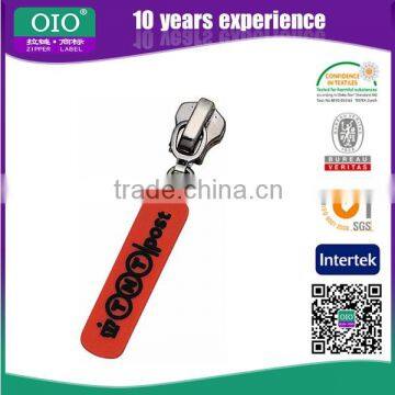 OIO Factory Garment Pvc Rubber Zipper Puller In Zipper Slider