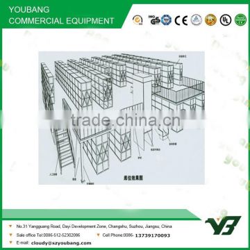 Hot sell best price heavy duty warehouse multi lever steel mezzanine floor rack /steel platform shelves (YB-WR-C51)