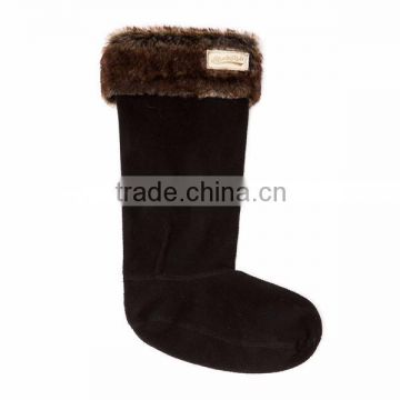 LOVEGOOD FASHION 2016 Rain Boots Kids Fllece Welly Socks with Fur Cuff China Factory Wholesale