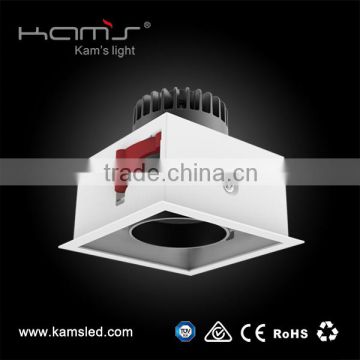 Narrow trimless design grille downlight high lumen squre recessed ceiling light
