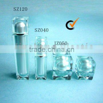 120ml Blue Cosmetic Straight Square Crystal Bottles