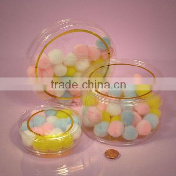 Cylinder packaging clear plastic box with round shape