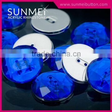 Taiwan Wholesaler Sapphire 2 Holes Flat Back Acrylic Custom Clothing Buttons