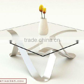 square transparent glass tea table top