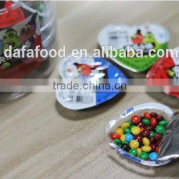 heart shape colorful crispy chocolate beans candy stweets