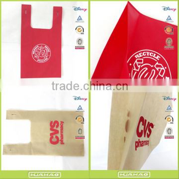 handle style die cut non-woven tote bag for shopping
