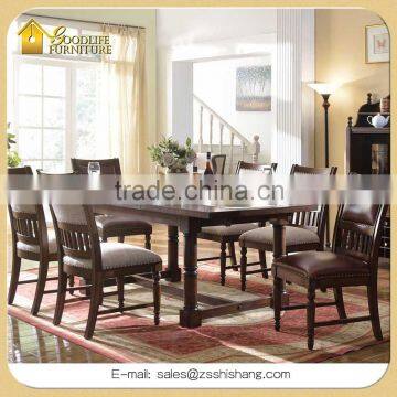 Solid Wood Antique French Rectangle Style Hideaway Dining Table and Chair Set