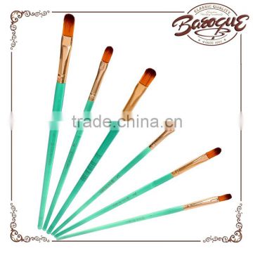 Wholesale Price 12 Piece Set Professional Acrylic Handle Brass Ferrule Nylon Hair Artist Oil Paint Brush