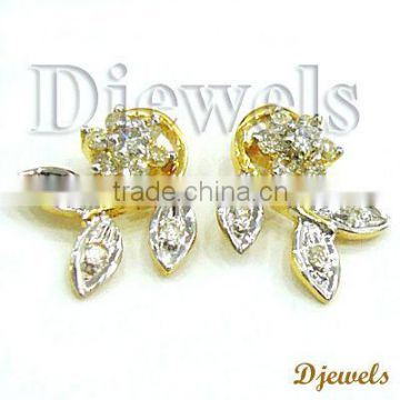 Diamond Gold Earrings, Ladies Diamond Earrings, Diamond Jewelry