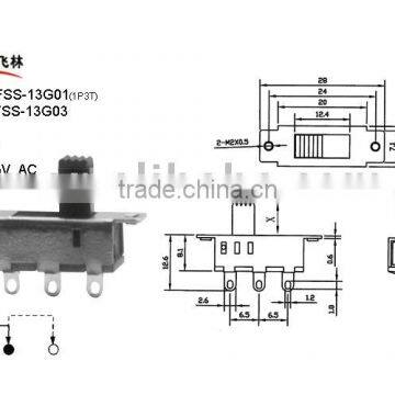 Slide Switch FSS-13G01 13G03 (touch switch, tactile switch)
