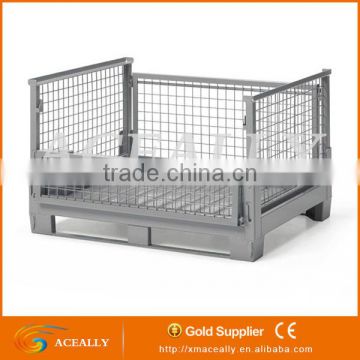 ACEALLY Folding Wire Mesh Container/ Stackable Storage Cage/ Metal Basket