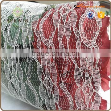 Ivory color flower wrap mesh decor roll