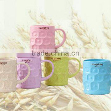 Plastic wheat straw mug ceramic like plastic cup