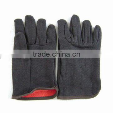 Brown jersey interlock protective gloves