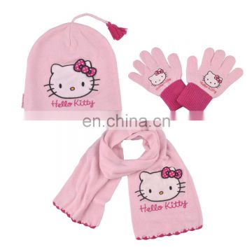Kids Hello Kitty hat scarf gloves set