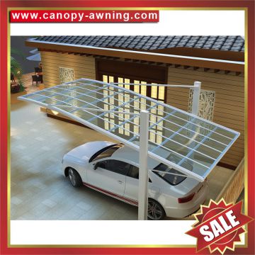 outdoor alu aluminum PC polycarbonate park carports car port sunshade rain shelter canopy awning cover for sale