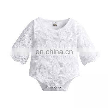 Hot sale comfortable newborn baby clothes bodysuit wholesale lace baby romper