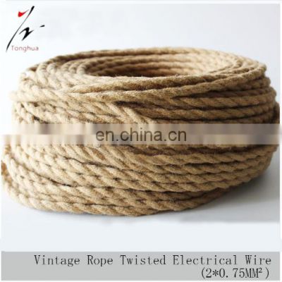 Vintage Rope Twisted 2*0.75mm electrical wire for edison bulb fabric cable