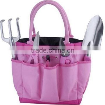 Pink handle garden tool bag