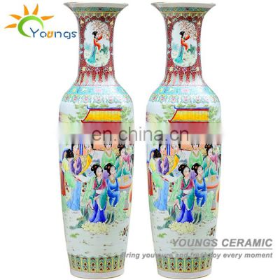 Large Luxury Antique Handpainted Chinese Famille Rose Porcelain Vases