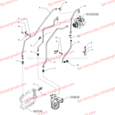 FPT IVECO CASE Cursor9 F2CFE614A*B041/F2CGE614F*V004 5802431166 Low Pressure Pipe5801625122