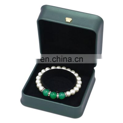 china manufacturer blackish green color pu leather jewelry box for bangle bracelet