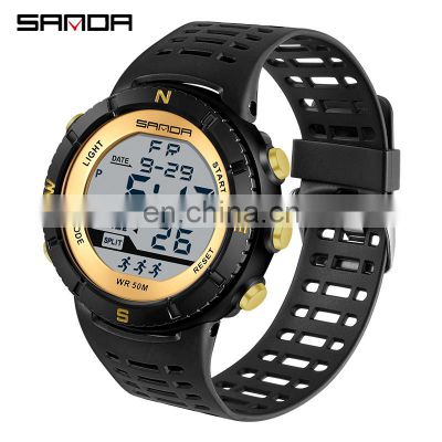 SANDA 286 High quality led display boys wristwatch luminous chronograph waterproof sport watch digital men