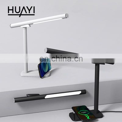 HUAYI New Product Wireless Charging 8w Nordic Hotel Living Room Bedroom Bed Side Modern LED Table Lamp