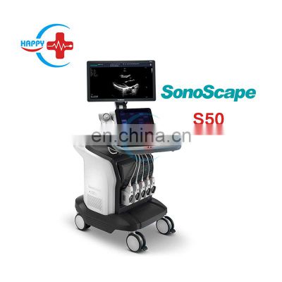 Sonoscape S50 3D 4D color doppler ultrasound machine Touch Screen Cart ultrasound device Sonoscape S50