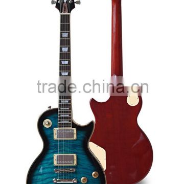Chinese wholesale LP standard humbucker flamed maple body electric guitar and bass kits