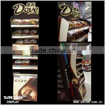 3-Side Full Colors Printing Supermarket Pop Display For Chocolate Candy Chewing