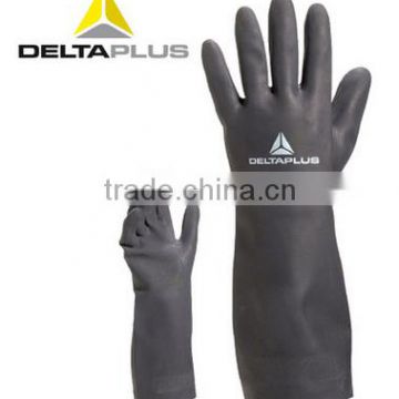 Neoprene dipped cotton flock lined chemical resistance safety gloves
