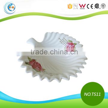 Decal Ceramic Scallop Shape Cheap China Dish