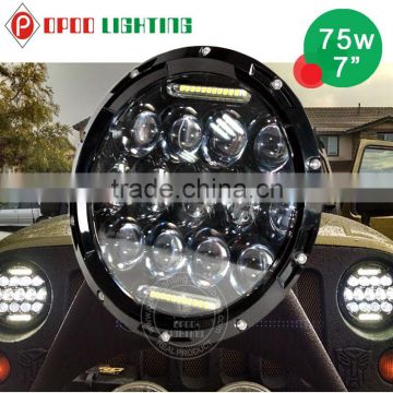 Factory direct wholesale 75W 7 inch led headlight for jeep