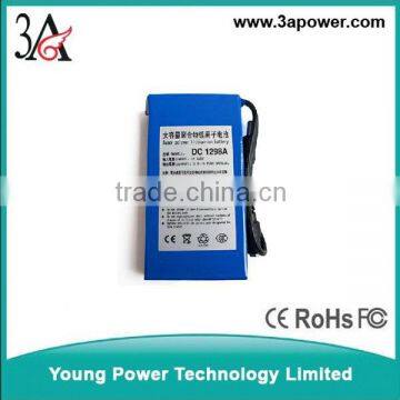 12v 5ah led light lithium polymer lithium battery with bms and charger switch DC55 plug