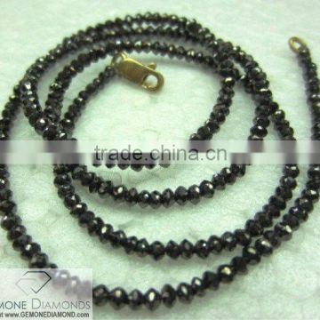 SUPER HIGH QUALITY EXCELLENT BLACK FACETED BEAD DIAMONDS NECKLACE/STRANDS