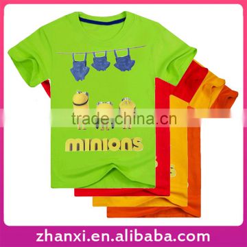 OEM boys cartoon short sleeve custom t shirt printing with wholesale price
