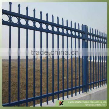 Galvanized steel picket fence