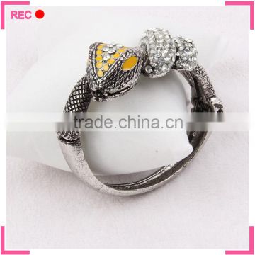 Cheap wholesale bangles snake shaped, imitate antique silver girls fancy bangles