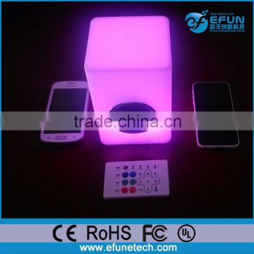 1 channel active wireless portable waterproof led light cube bluetooth speaker