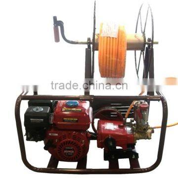 Frame gasoline engine pump sprayer