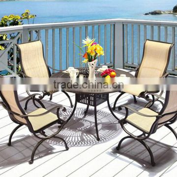 2017 Outdoor Furniture Cast Aluminum Garden Dining Set Restaurant Tables And Chairs