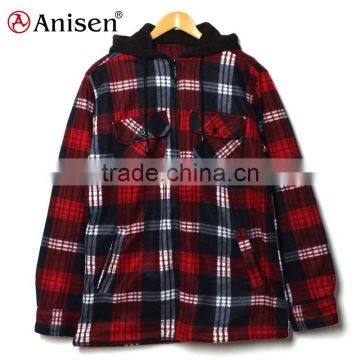 manufacturers in china plaids men stock polar fleece promotion jacket