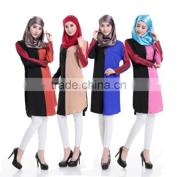 2017fashion Islamism girl's top casual chiffon shirt long sleeve blouses tops muslim women wholesale price from China