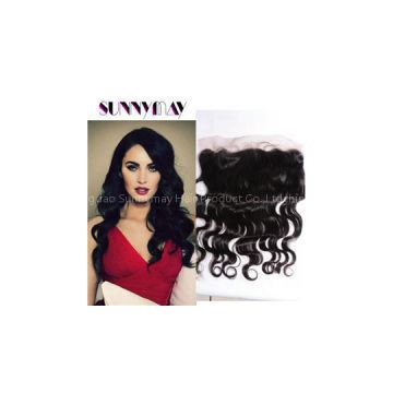 Sunnymay Stock 13*4 Body Wave Silk Base Lace Frontal Closure European Virgin Human Hair 100% European Human Hair With Baby Hair