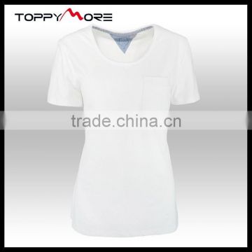 T092-1665W New Style 95 %Cotton 5% Elastane OEM White T shirt Cotton
